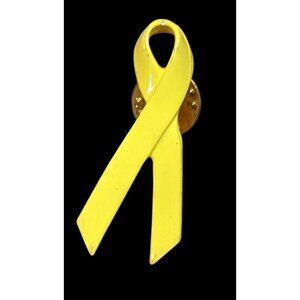 Yellow Ribbon Enamel Over Metal Lapel Pin